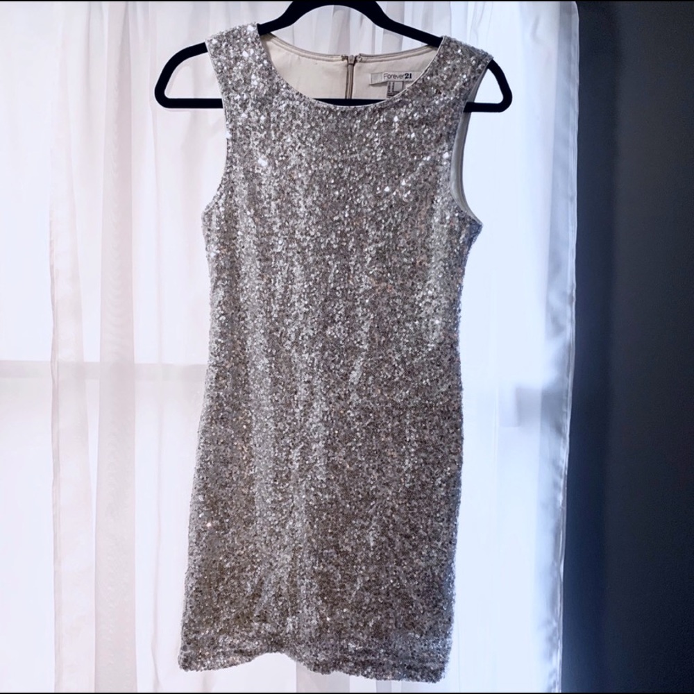 Silver Sequin Dress